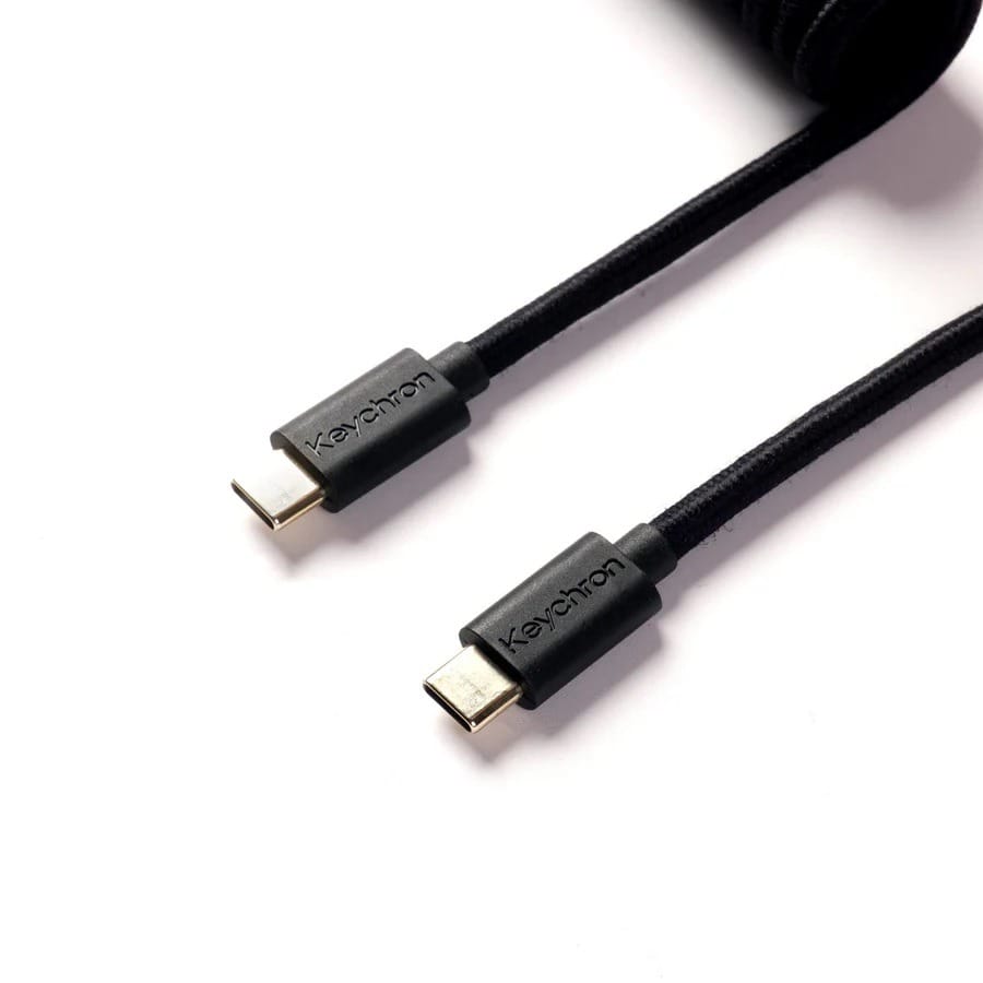 Keychron Coiled Aviator 8K Straight Connector Cable - Black