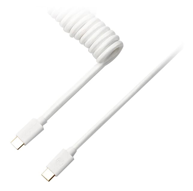Keychron Custom Coiled Aviator Cable Straight - White