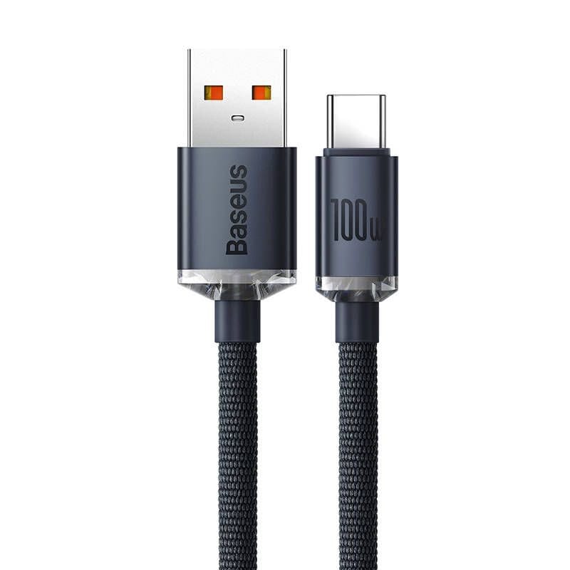 Baseus Crystal Shine Series USB-A to USB-C Charging Data 1.2m Cable - Black