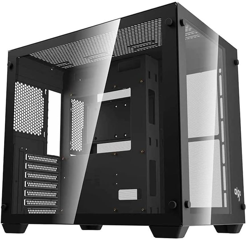 DarkFlash C285M Case Micro-ATX Tower Tempered Glass Panel without Fan Black