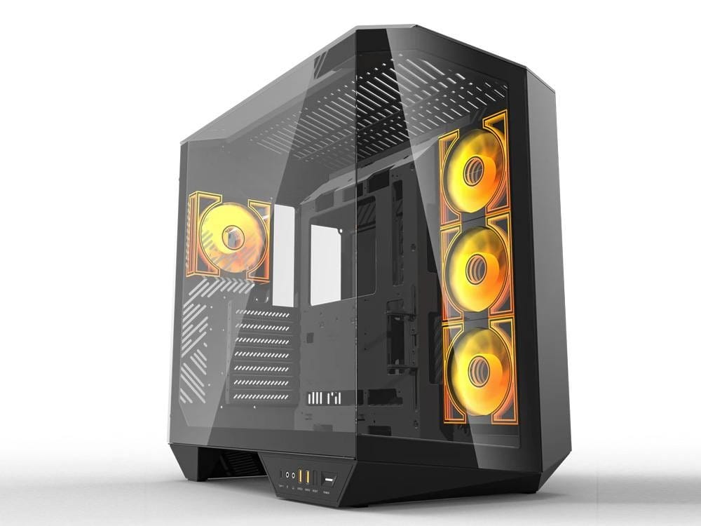 DarkFlash DY470-HQ3 ATX Gaming PC Case With 4x ARGB Fans - Black