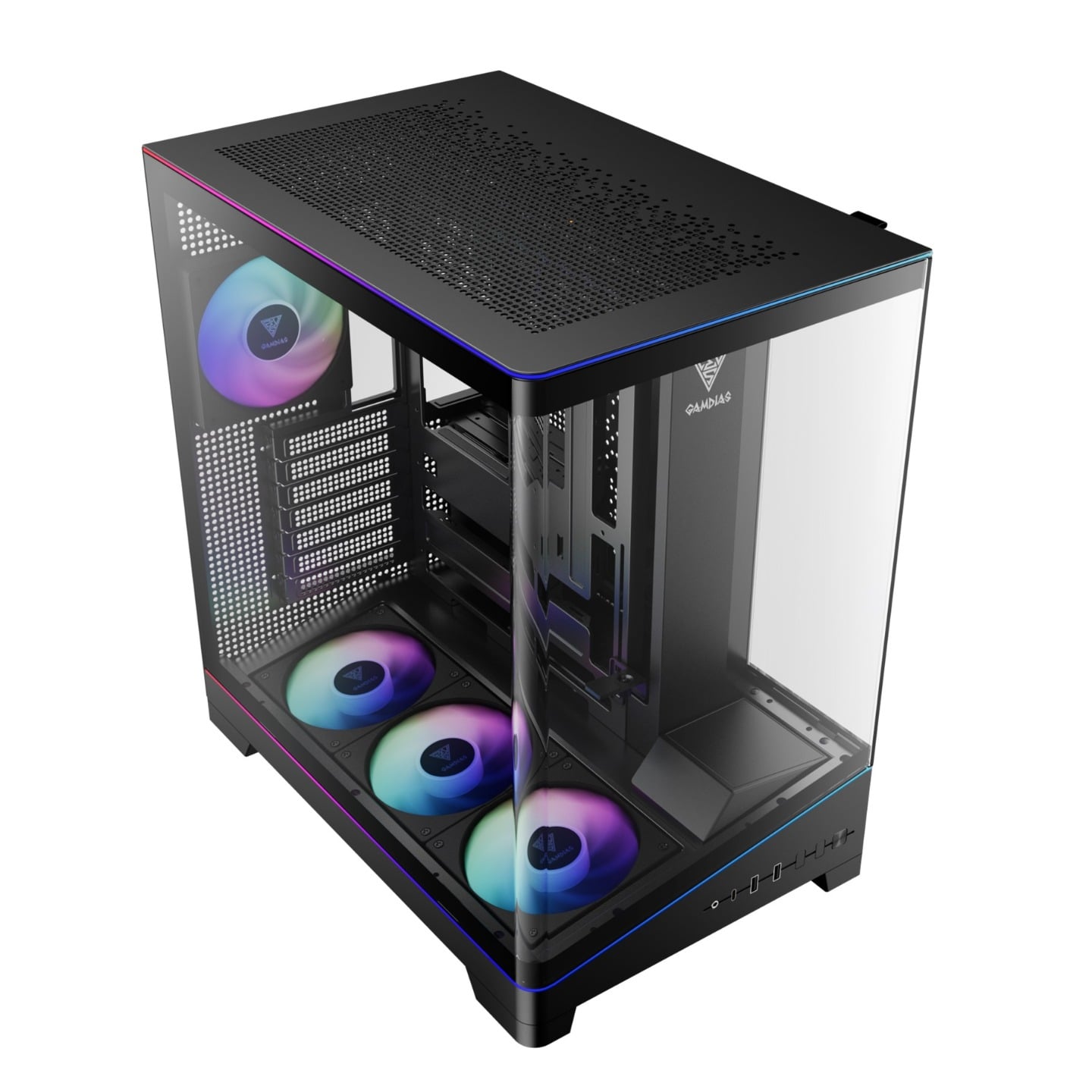 Gamdias Atlas P6 CG ATX Mid-Tower Curved Tempered Glass PC Case With 4 ARGB Fans