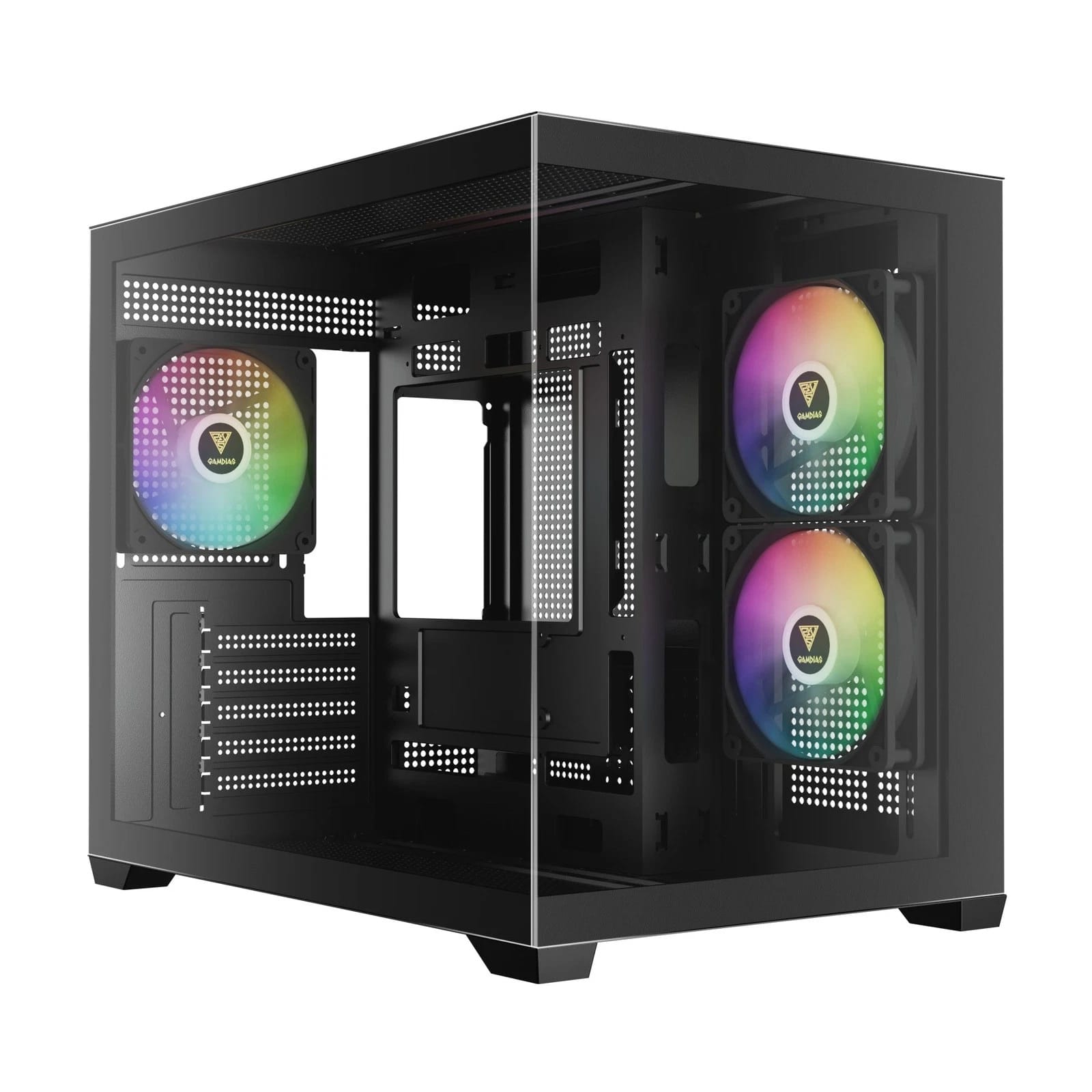 Gamdias AURA GC10M V2 Micro-ATX Computer Case With 3 ARGB Fans