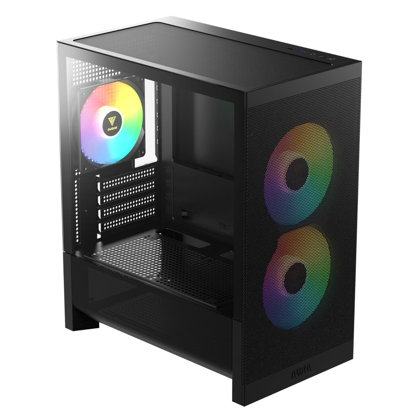 Gamdias Aura GC15M ARGB Micro-ATX Mesh PC Case With 3 ARGB Fans - Black