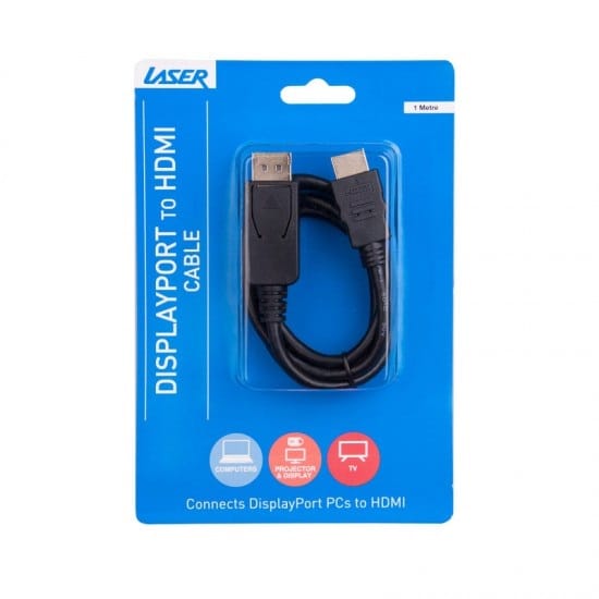 Laser 1 Meter Display Port to HDMI Cable