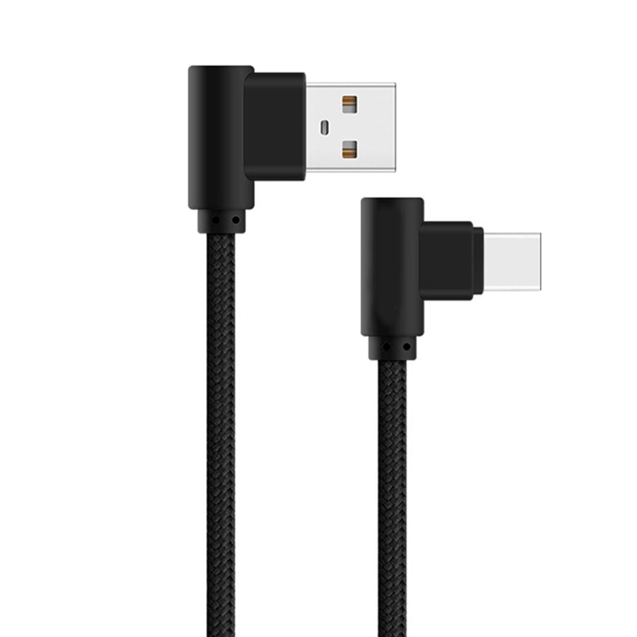 2M Right Angle USB to USB-C Male Data Cable - Black