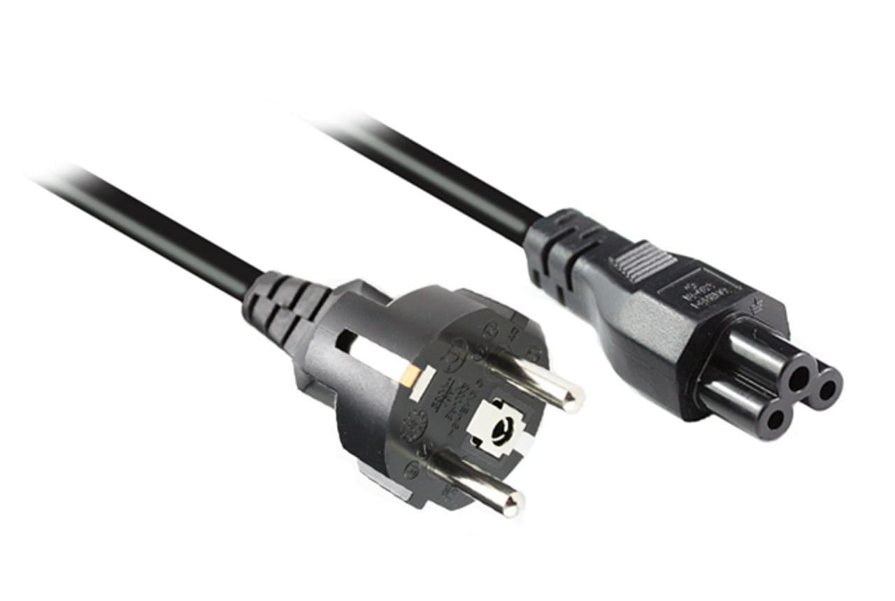 2M European Plug - IEC C5 Cloverleaf Power Cable