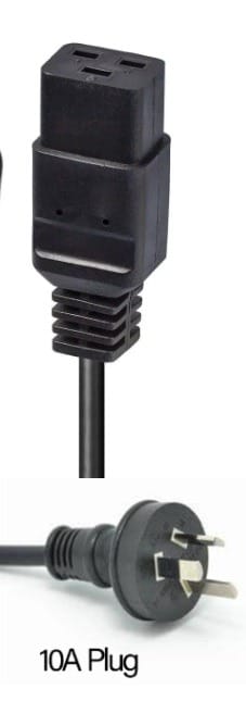 2M IEC-C19 Power Cable With 10AMP Wall Plug