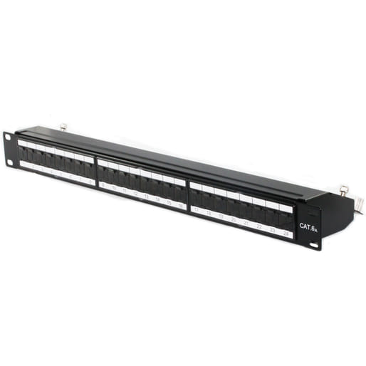 24-Port CAT6A Shielded Fully Loaded Patch Panel