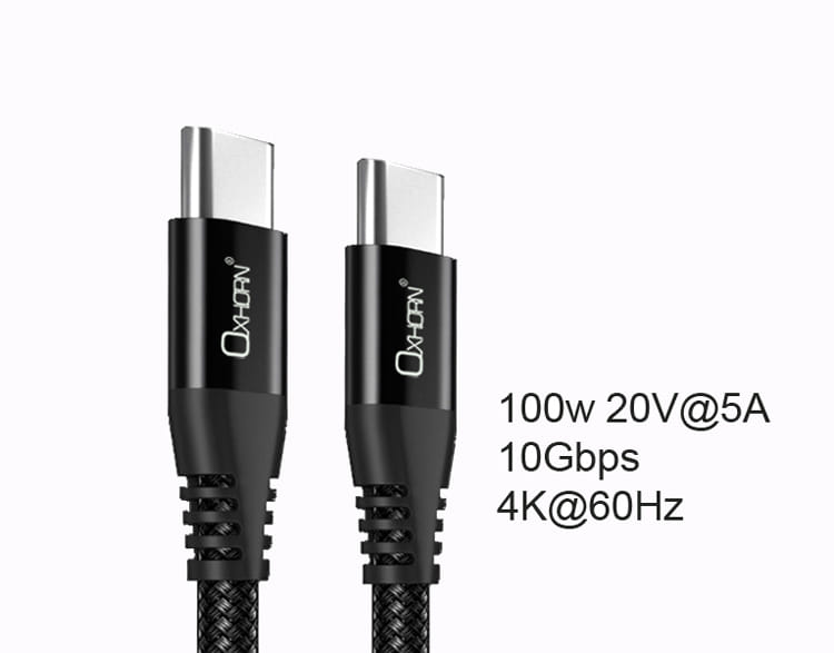 Oxhorn USB3.1 Type-C Gen2 Cable 2M 100W - Black
