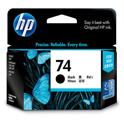 HP 74 Black Ink 200 Page Yield