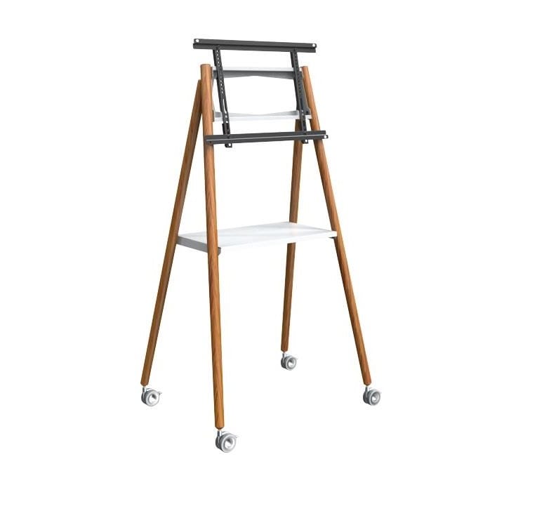Commbox Mobile Easel w/Rack Tilt Angle - White