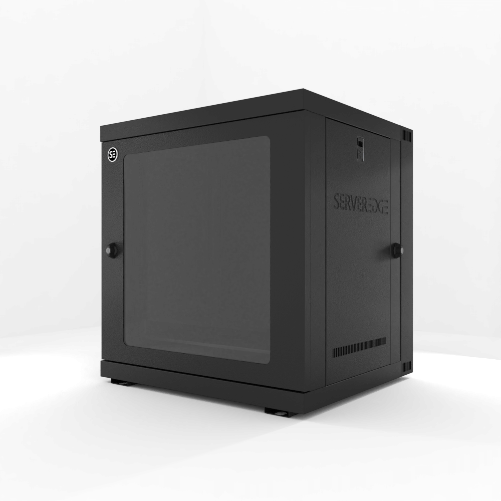 Serveredge 12RU 600mm Wide & 550mm Deep Fully Assembled Swing Frame Hinged Wall Mount Cabinet