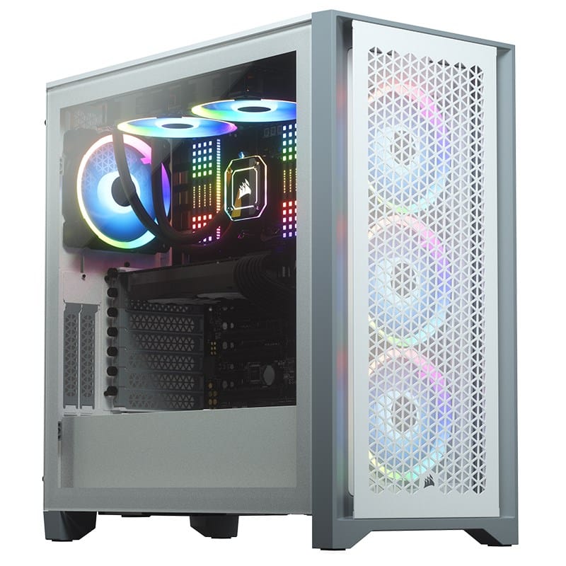 Corsair 4000D Airflow Mesh Front ATX Tempered Glass Computer Case - White