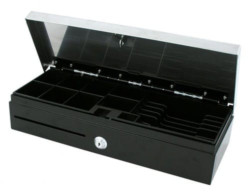 VPOS Cash Drawer FlipTop 6 Note 8 Coin 24v Black