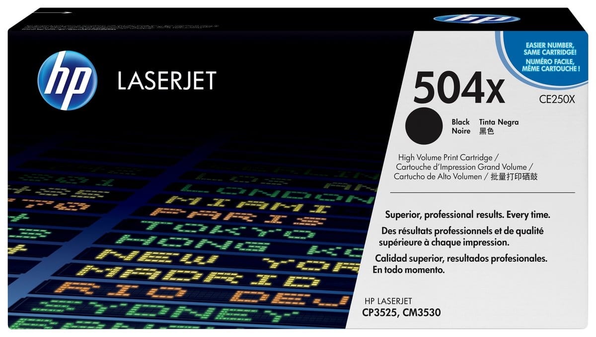 HP Ce250X Black Toner 10,500 Page Yield