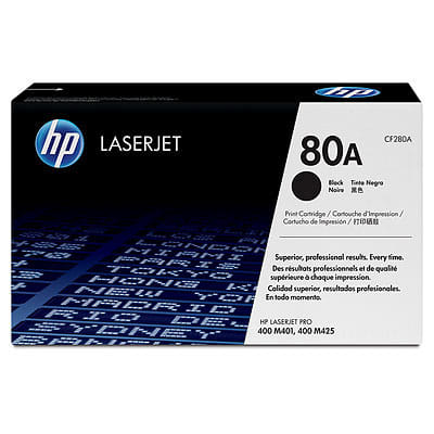 HP 80A Black Toner 2,700 Page Yield