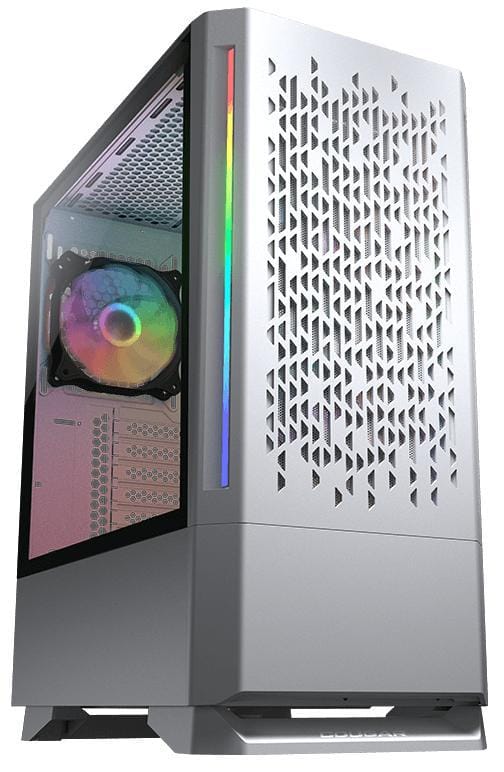 Cougar MX430 Air RGB Patterned Air Vents ATX Tempered Glass Panel Case - White
