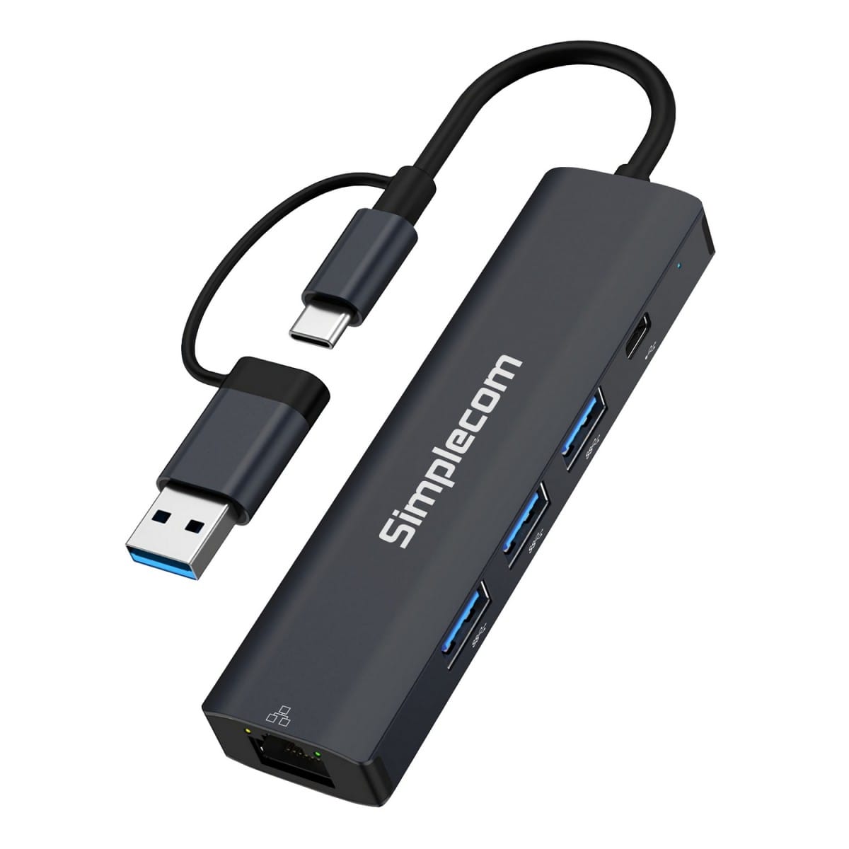 Simplecom CHN436 USB-C and USB-A to 4-Port USB Hub
