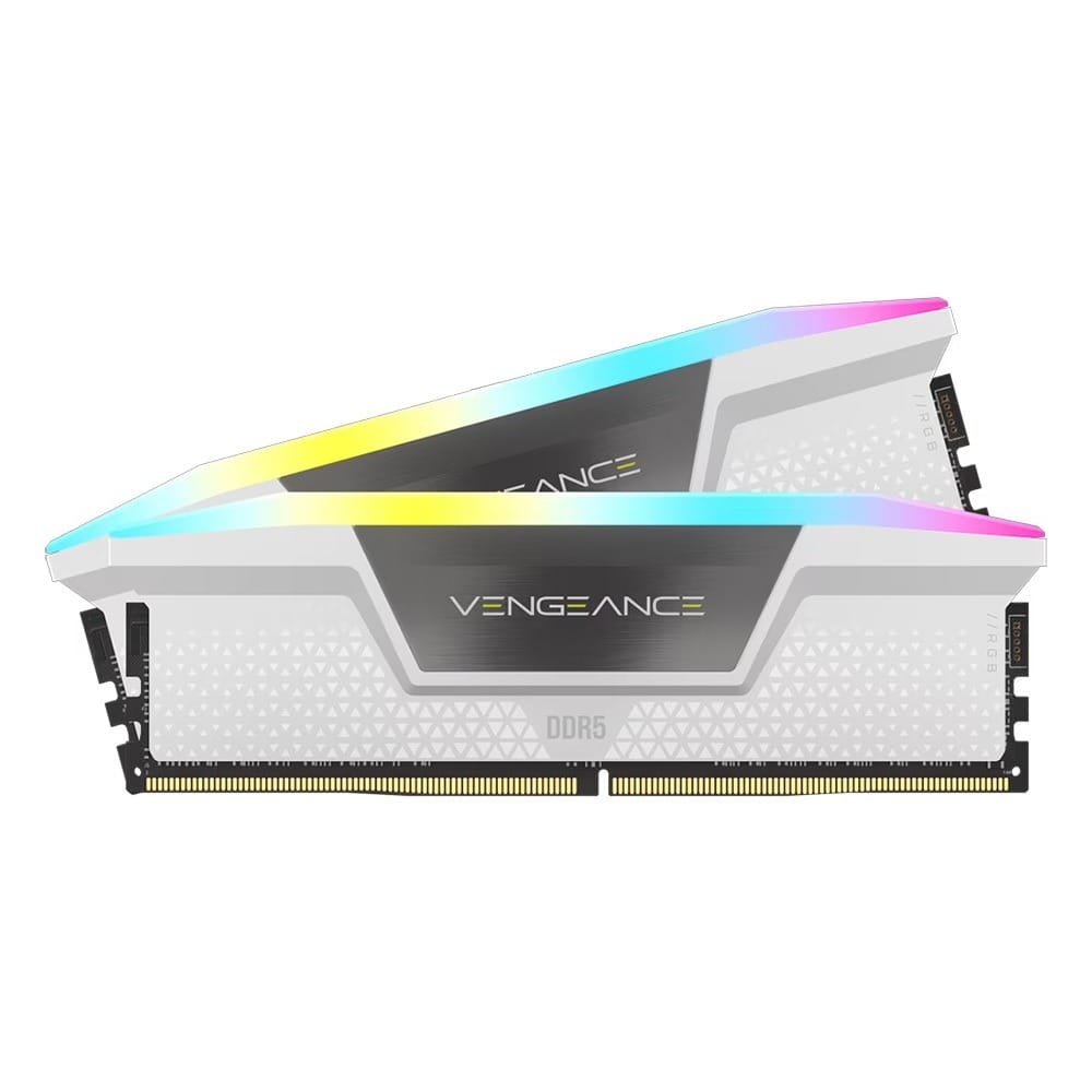 CORSAIR VENGEANCE® RGB 32GB (2x16GB) DDR5 DRAM 5600MT/s CL36 Memory Kit — White
