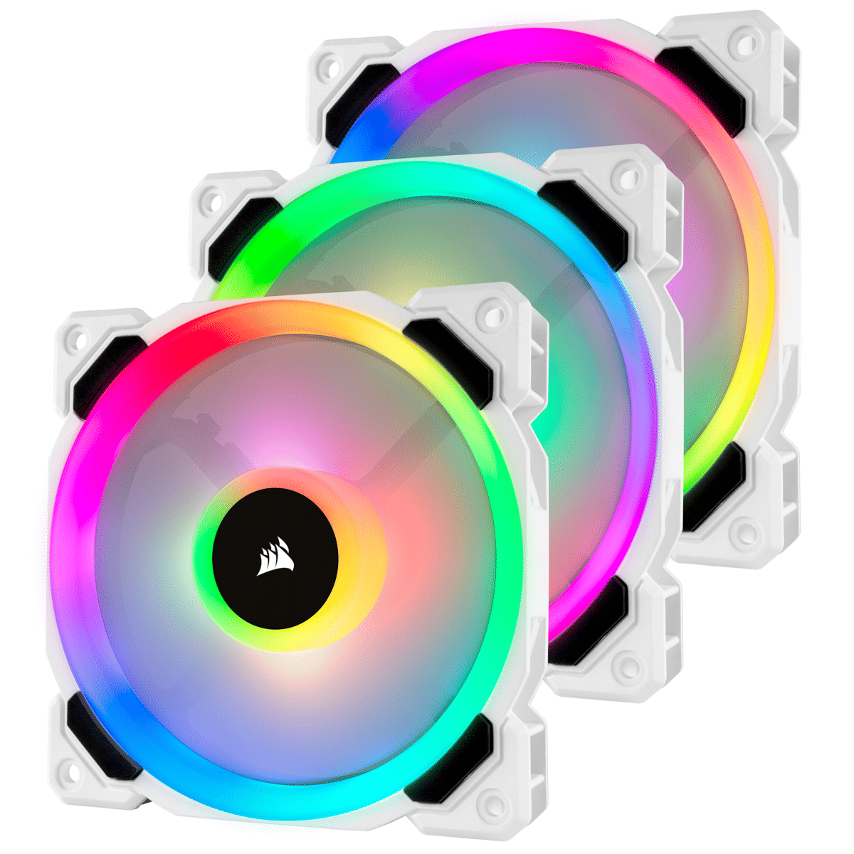 Corsair LL120 RGB 120mm Dual Light Loop RGB LED PWM Fan White - 3 Pack