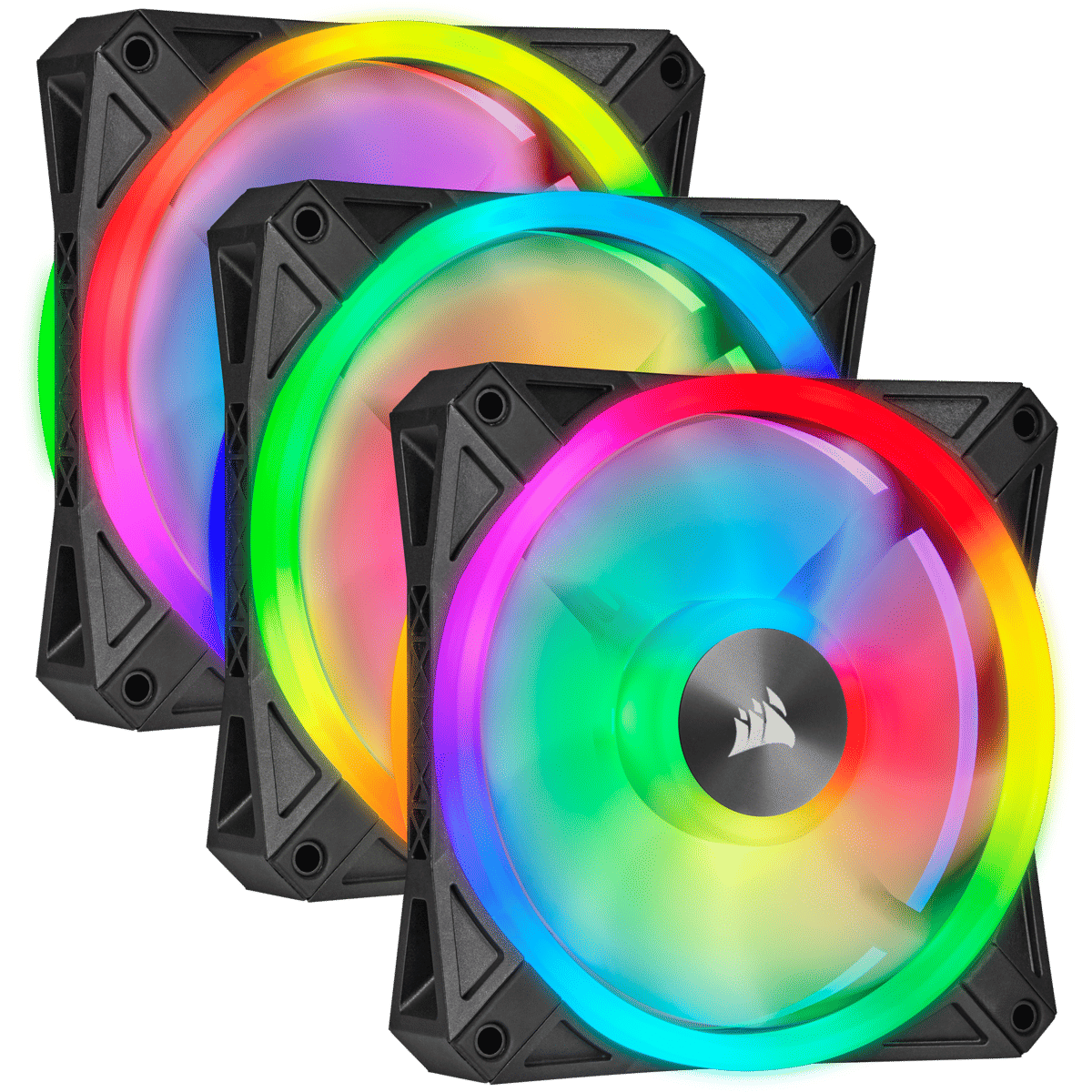 Corsair iCUE QL120 RGB 120mm PWM Triple Fan with Lighting Node
