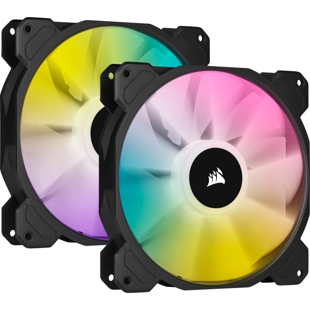 Corsair SP140 RGB Elite 140mm RGB LED Fan - Dual Fan Kit With Lighting Node CORE
