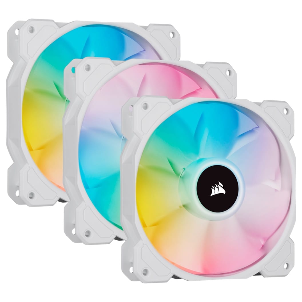 Corsair White SP120 RGB Elite 120mm PWM Fan - Triple Pack