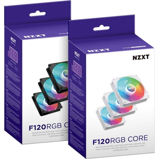 NZXT F120RGB Core 120mm RGB Fans Triple Pack Black