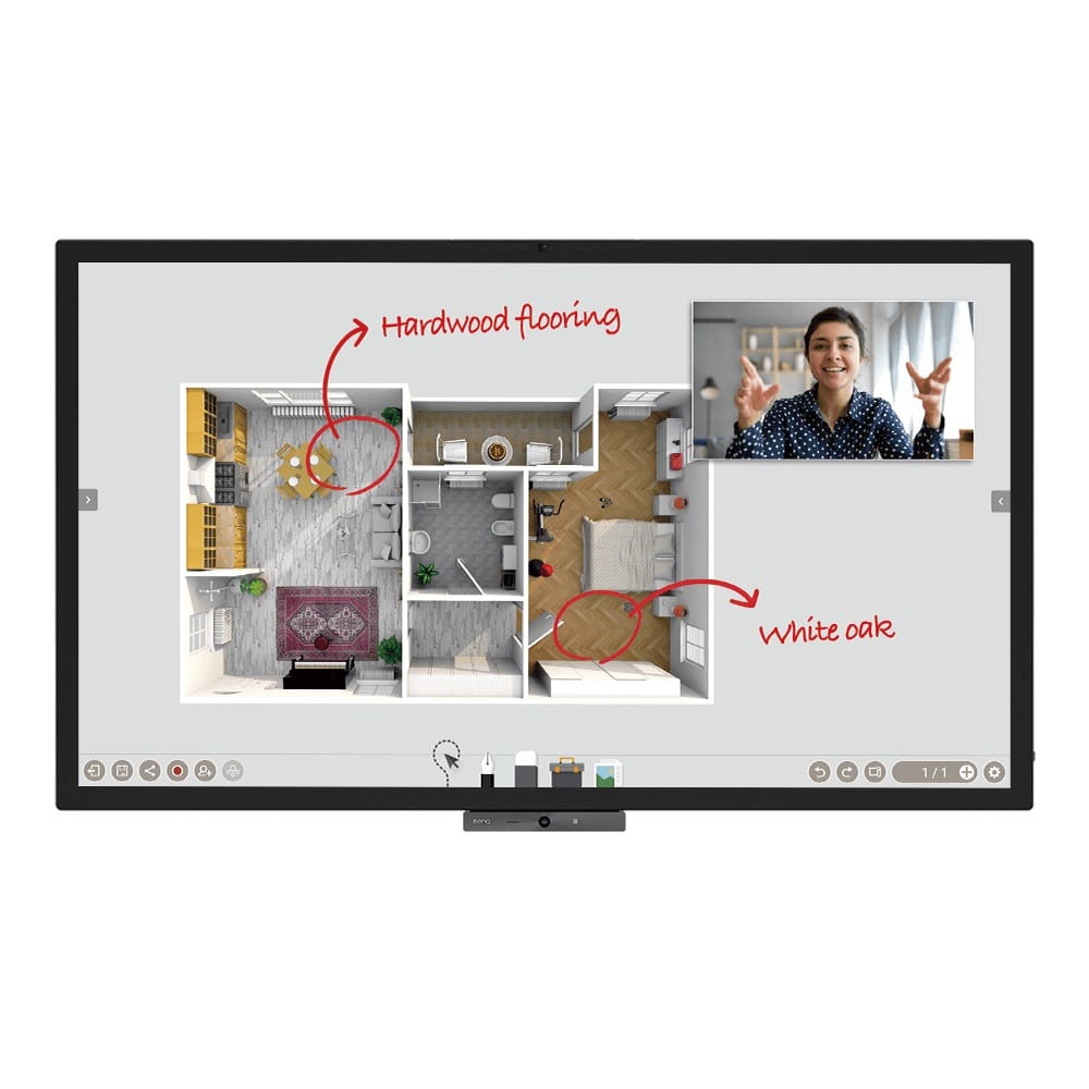 BenQ CP6501K 65" Ultra HD DuoBoard Interactive Corporate Flat Touch Panel Display