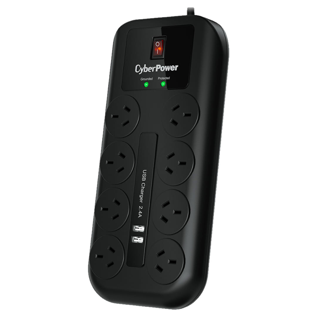 CyberPower 8-Port Home Theatre/IT Surge Protector With 2x USB