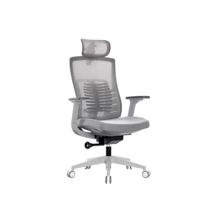 Grey; 129-Degree (3 position lock); Multi Function Steel Base; 3D Soft; 4D Adjustable; Durable Foam; Nylon Mesh