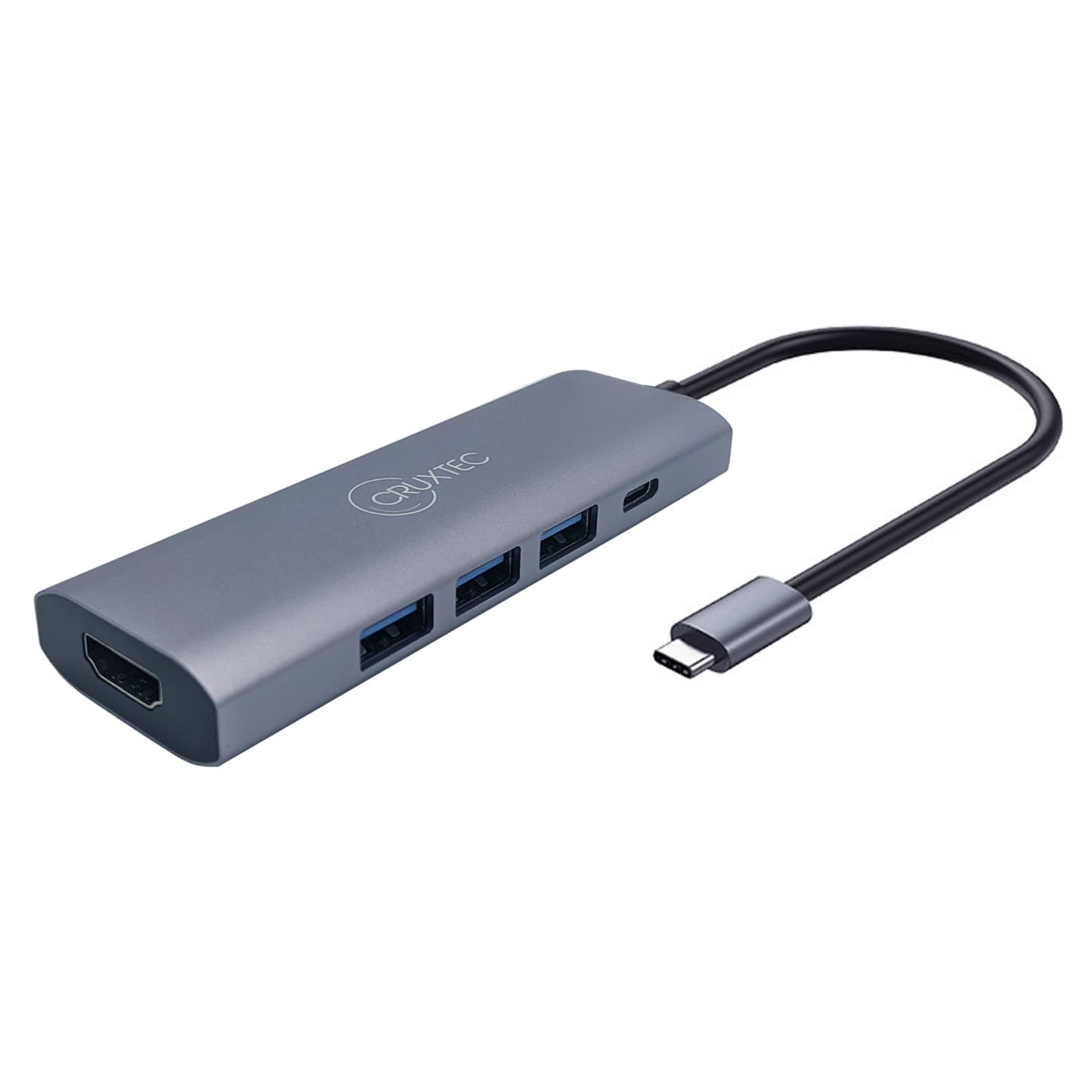 Cruxtec 5-in-1 Mini Dock With 100w Power Delivery - Space Grey