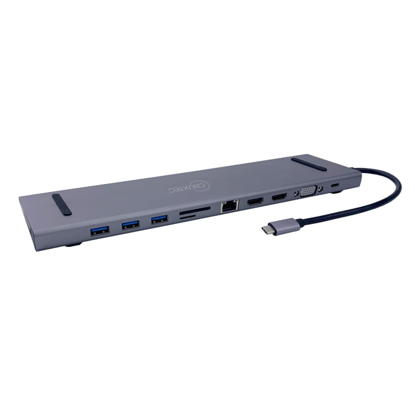 Cruxtec 11-in-1 USB-C Dock Station With 100W Power Delivery - Space Grey