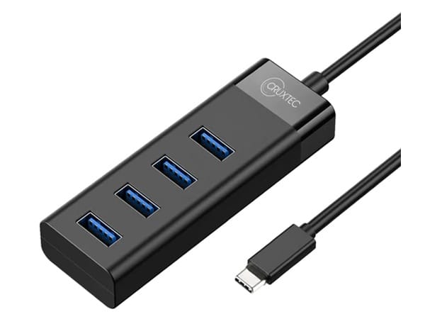 Cruxtec CU3-H4-BK 4-Port HighSpeed USB-C 3.0 Hub
