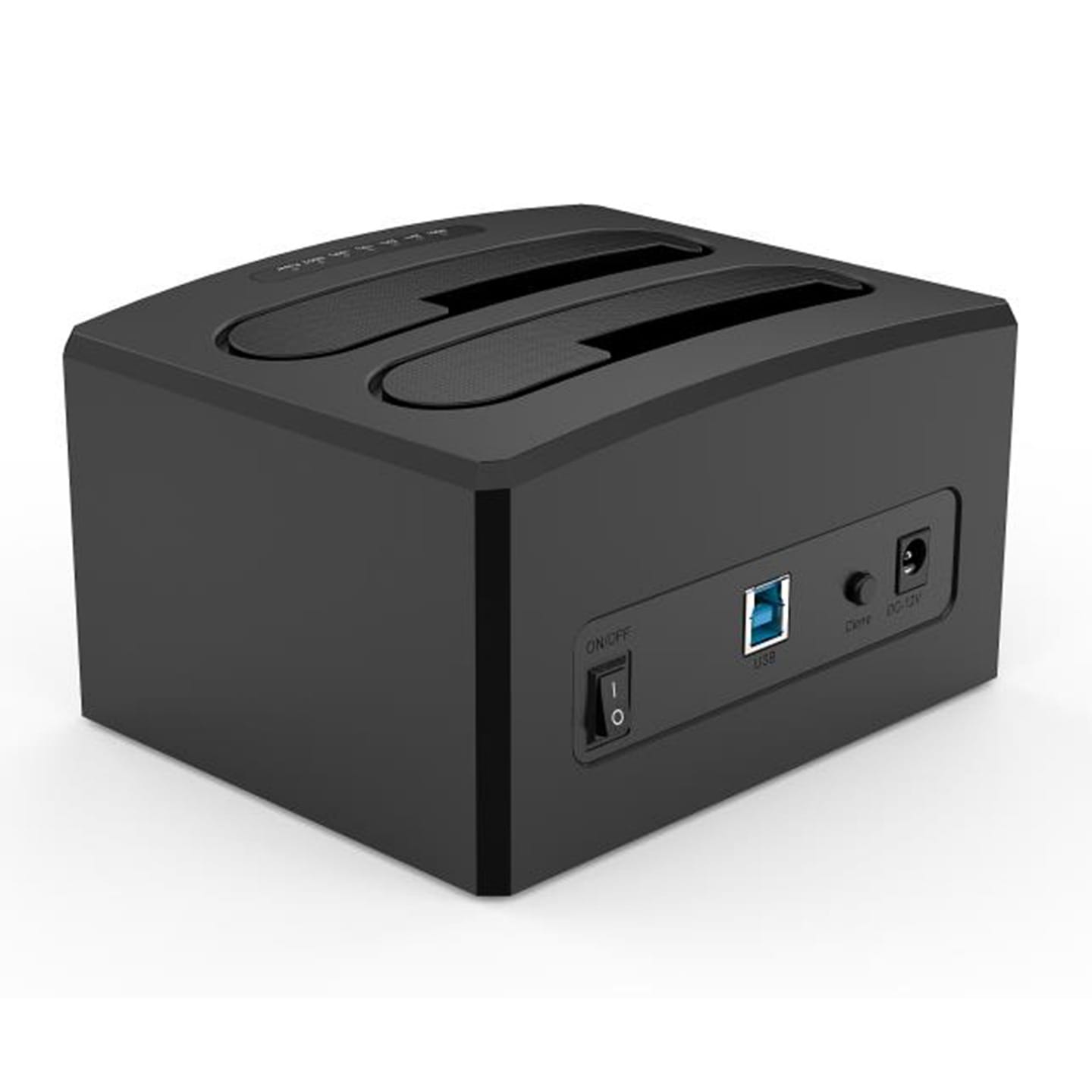 Cruxtec Dual Bay USB3.0 to SATA 3.5"/2.5" Hard Drive Docking Station With Clone Function - Black