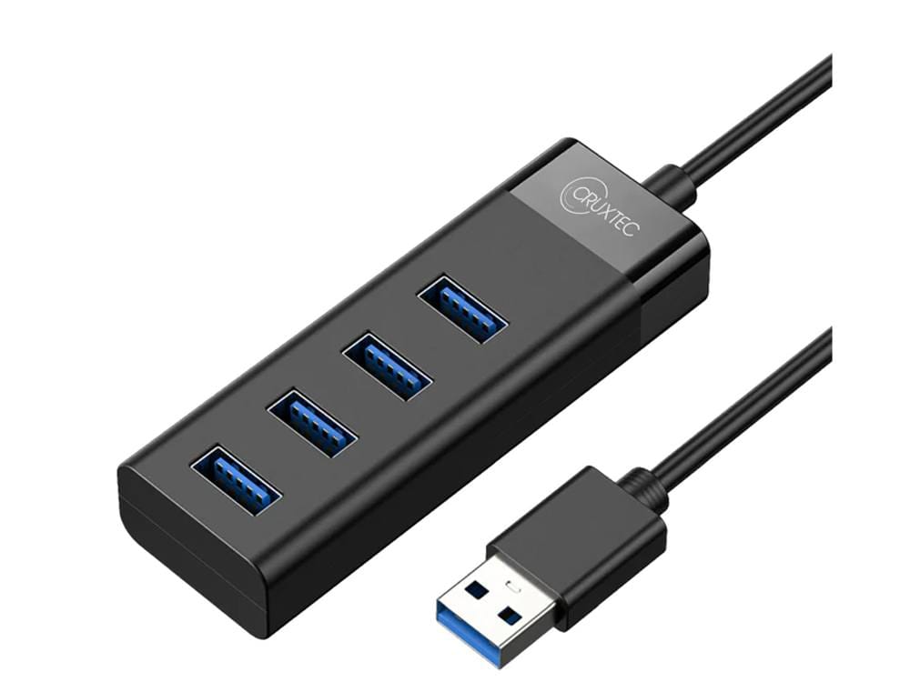 Cruxtec UU3-H4-BK 4-Port HighSpeed USB-A 3.0 Hub
