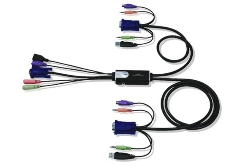 Aten (CS52A-AT) 2 PORT HYBRID KVM SWITCH. Support USB and PS/2, Audio