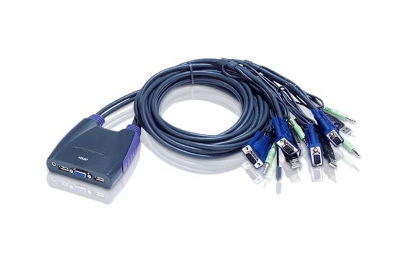 Aten 4-Port USB VGA/Audio Cable KVM Switch (0.9m, 1.2m)