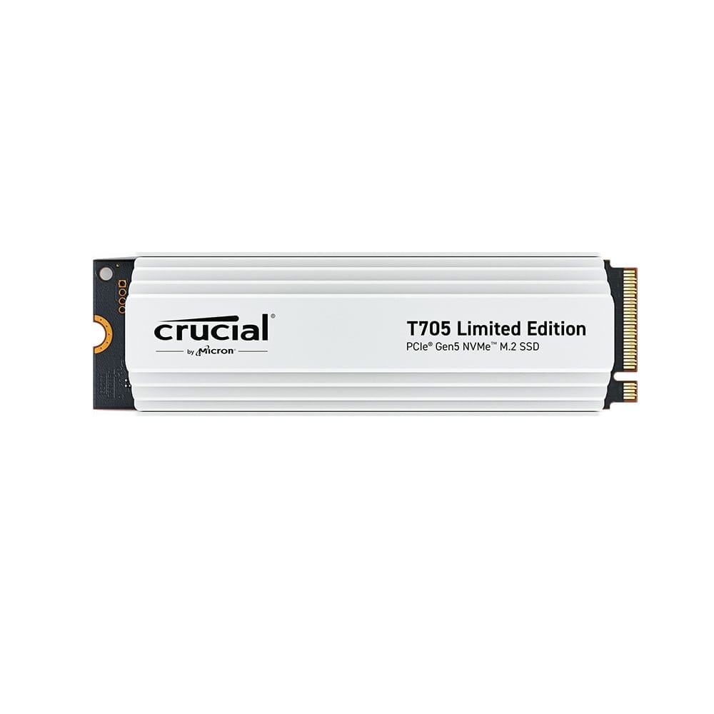 Crucial T705 2TB Gen5 NVMe SSD White Heatsink