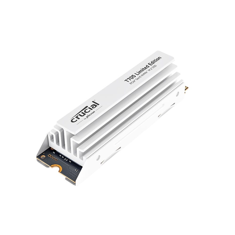 Crucial T705 2TB Gen5 NVMe SSD White Heatsink