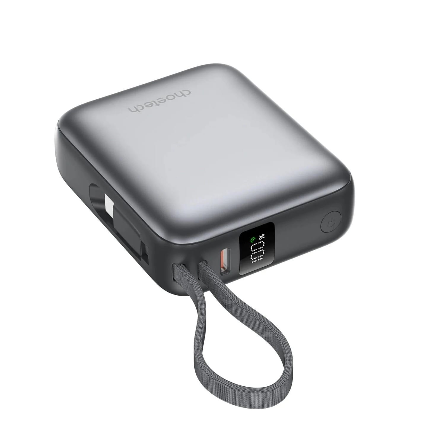 Choetech PowerLeap 10000mAh 35W Built-in USB-C Cable Mini Power Bank - Grey