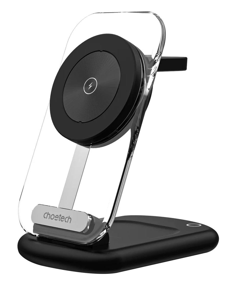 Choetech MagLeap 15W Qi2 3-in-1 Foldable Magnetic Wireless Charger - Black