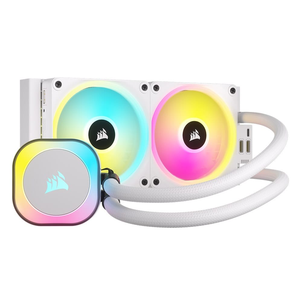 Corsair iCUE LINK H100i RGB AIO Liquid CPU Cooler - White


