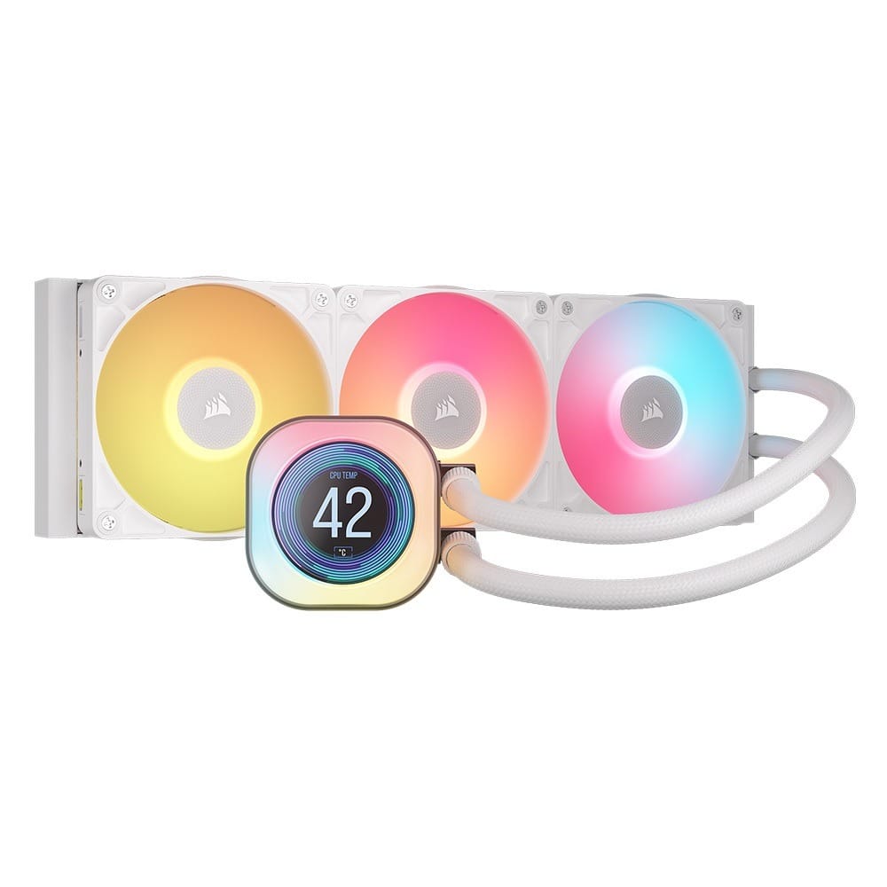 Corsair iCUE LINK TITAN 360mm RX LCD Liquid CPU Cooler - White