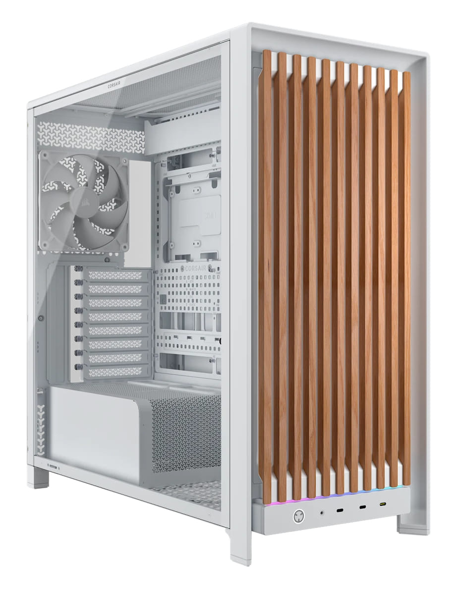 Corsair FRAME 5000D Wood RS ATX Mid-Tower Case - White/Oak