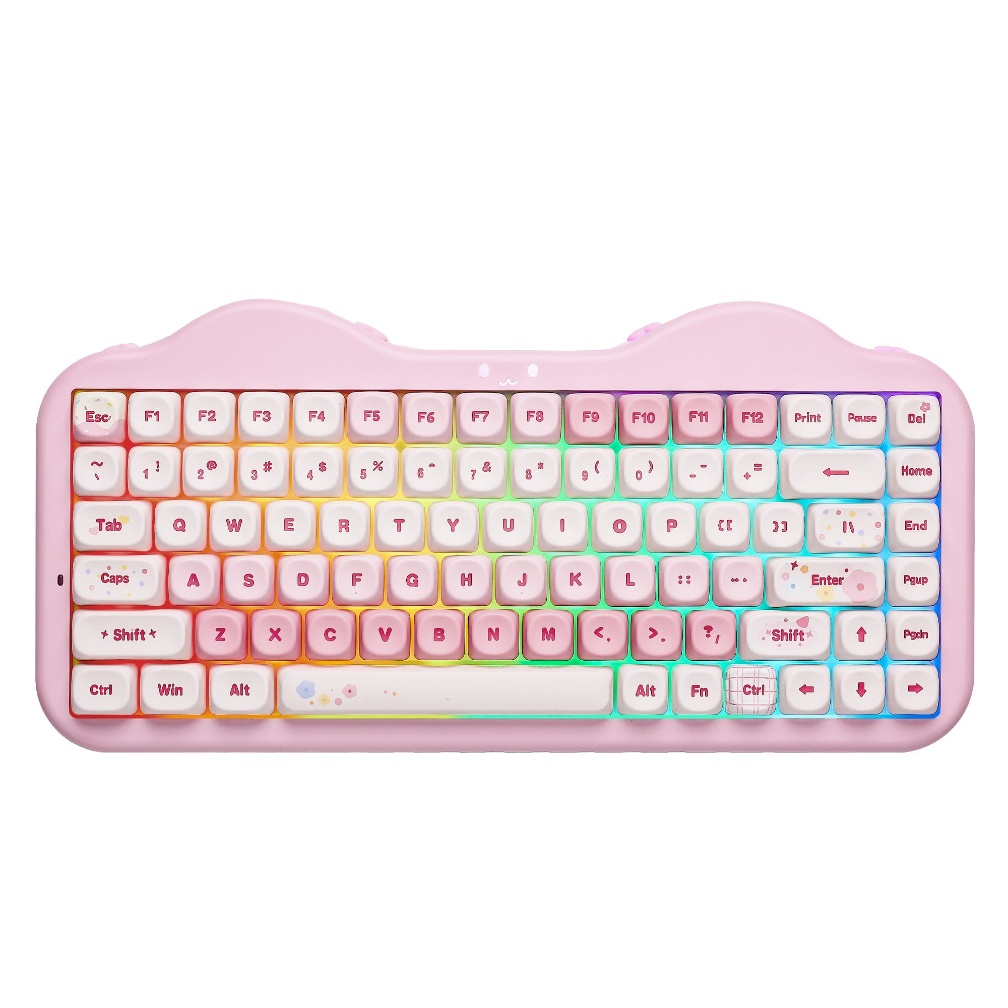 YUNZII C75 Cake Meow Wireless Pink Mechanical Keyboard - Milk V2 Switch