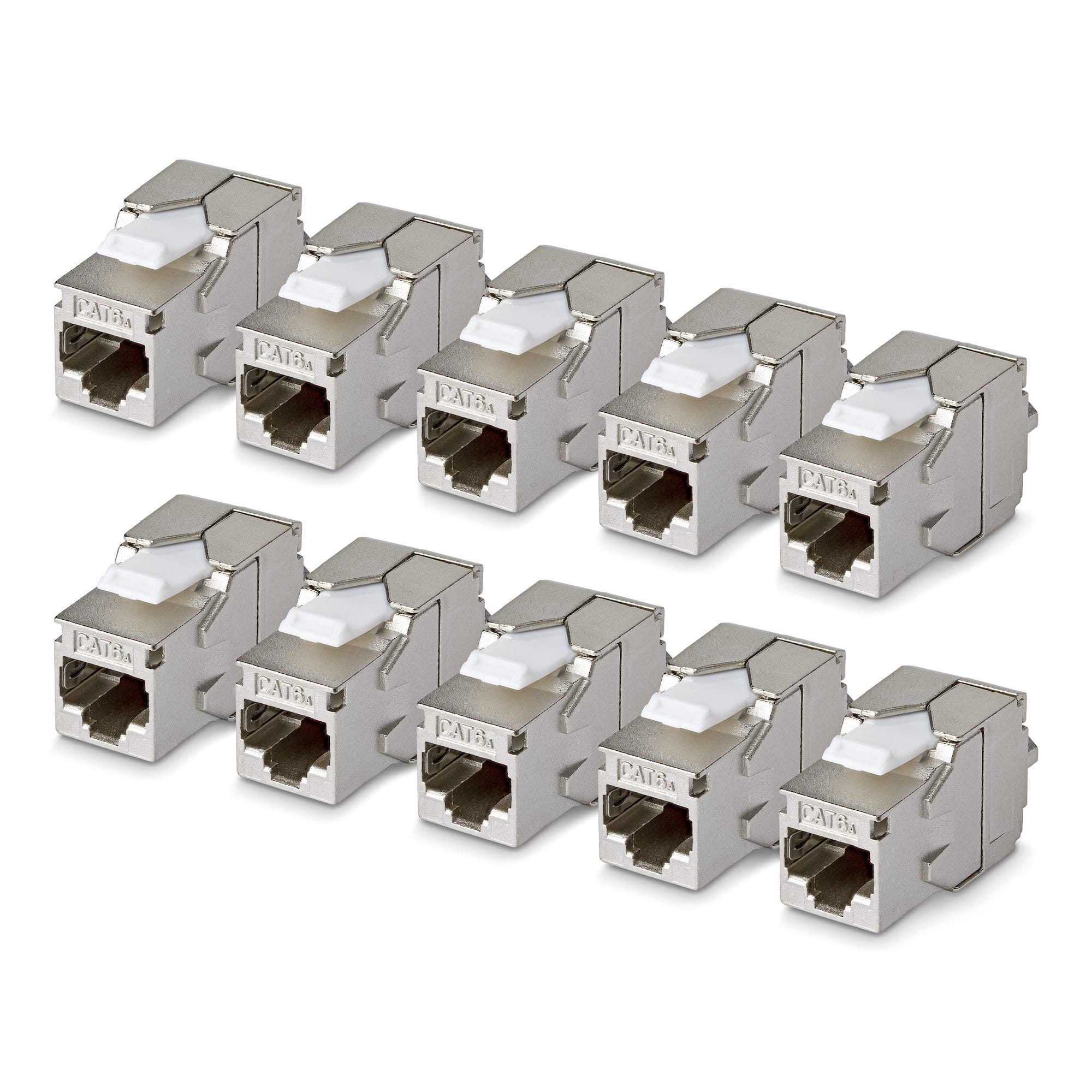 Startech Cat6a Keystone Jack 10-Pack 180-Deg 