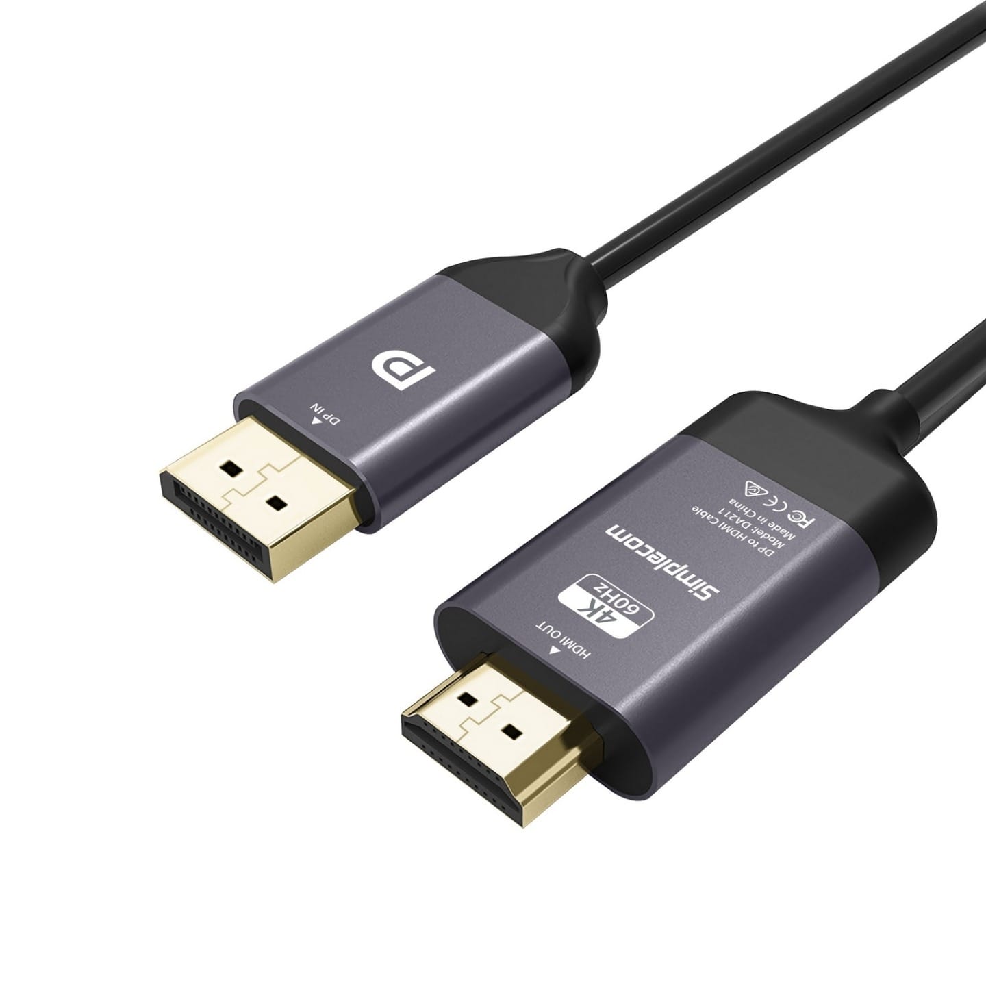Simplecom DA211 Active DisplayPort to HDMI 2.0 Cable

