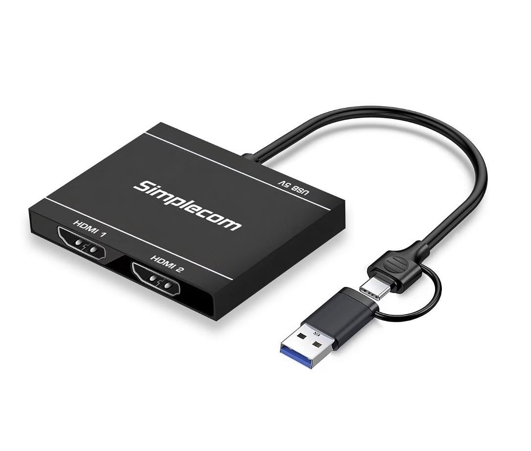 (Ex-Demo) Simplecom DA327 USB 3.0/USB-C to Dual HDMI